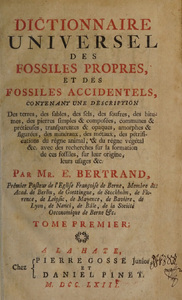 Dictionnaire universel des fossiles propres, et des fossiles accidentels
